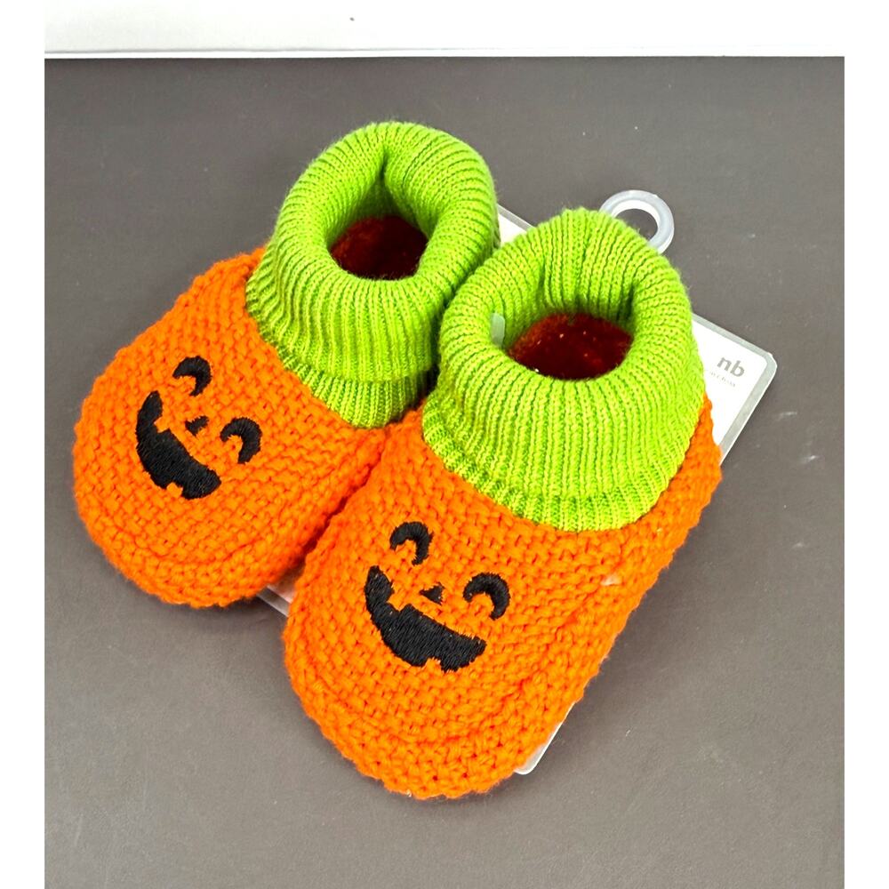 2019 Newborn Jack O Lantern Shoes Crochet Green and Orange
